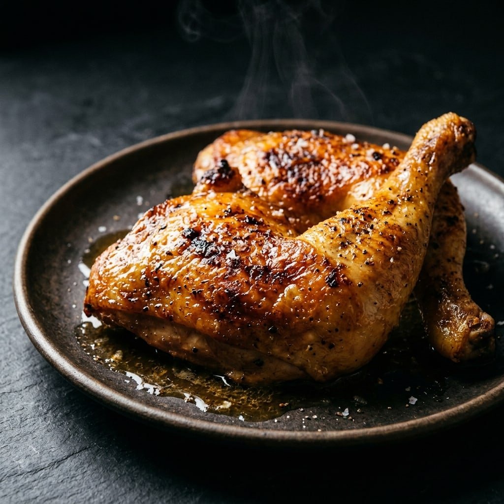 Butter Roast Chicken Legs, plated