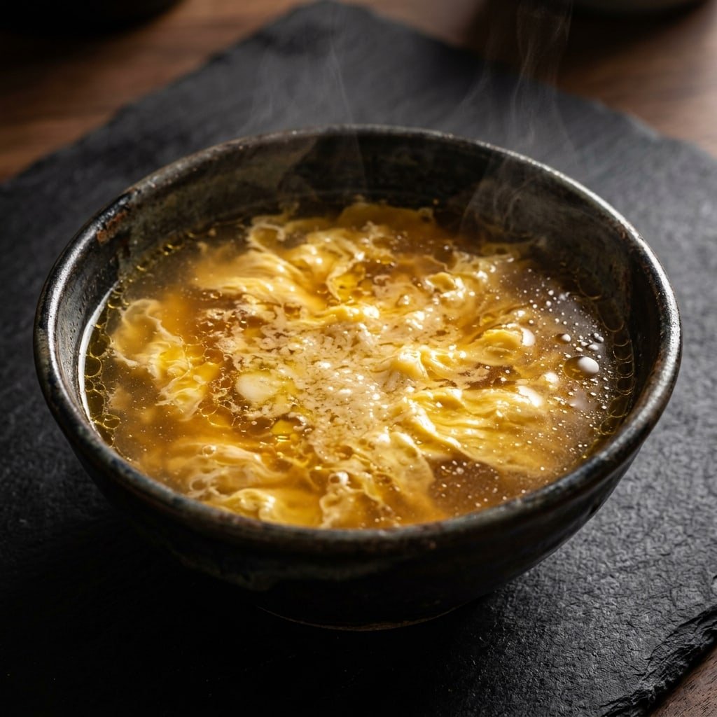 Carnivore Egg Drop Soup, plated