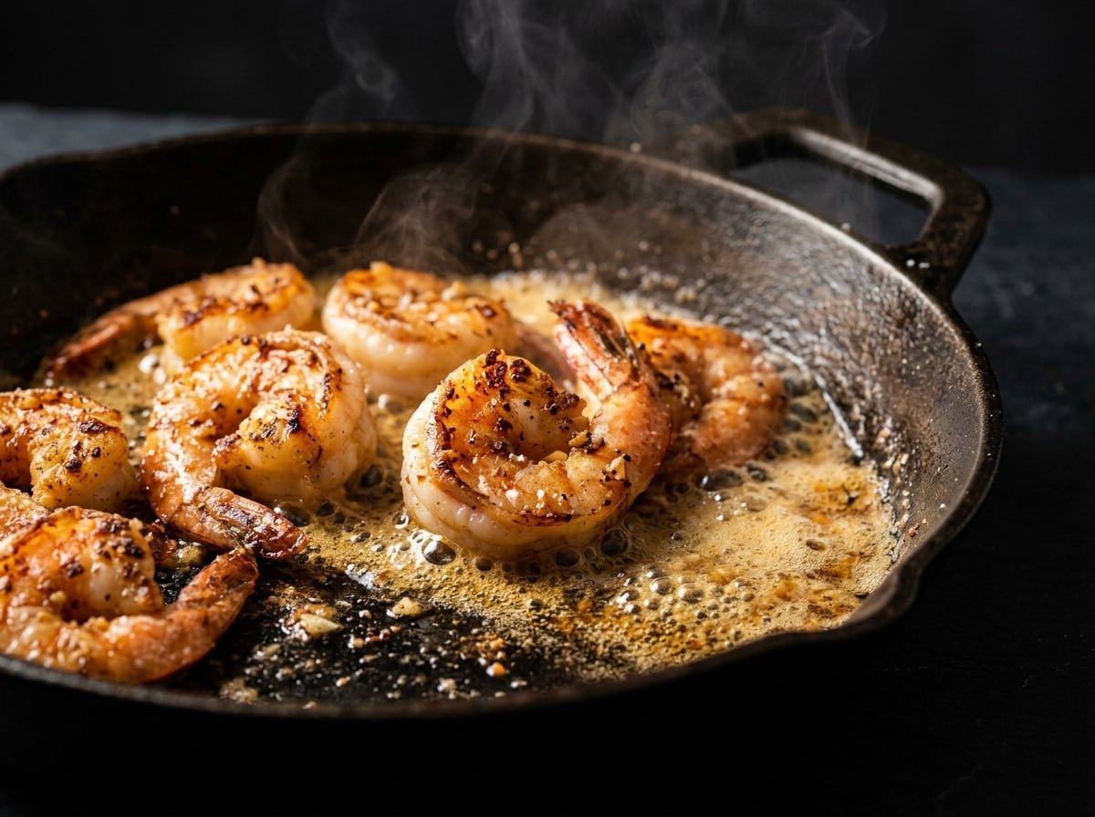 Garlic Butter Shrimp Skillet, plated
