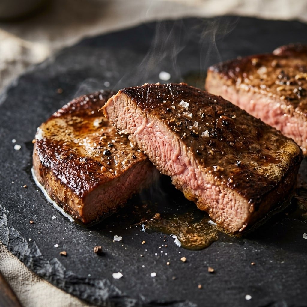 Seared Beef Liver in Butter, plated