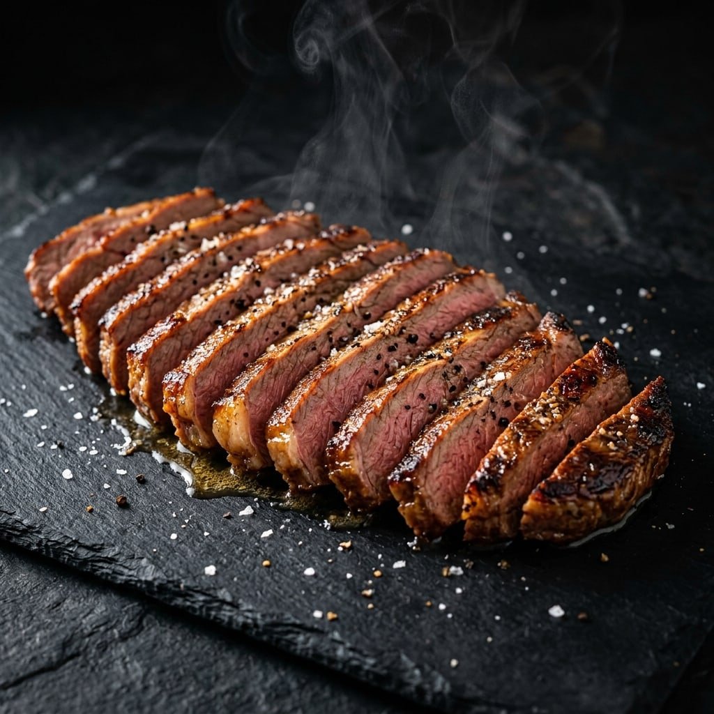 Tri-Tip Steak Strips, plated
